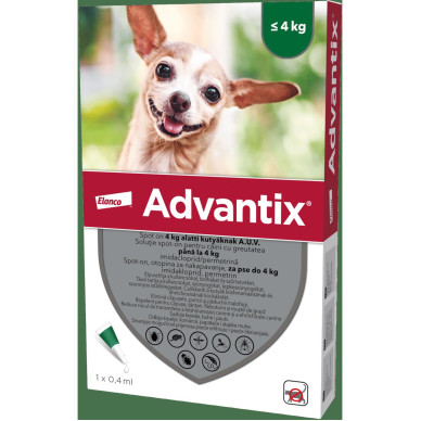 Advantix – Pipetă Repelentă pentru Câini 1,5–4 kg (Deparazitare Externă, Elanco)