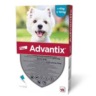 Advantix – Pipetă Repelentă pentru Câini 4–10 kg (Deparazitare Externă, Elanco)