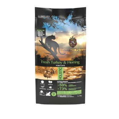 Ambrosia Steril Cat curcan si hering, hrana pisici, 1.5 kg