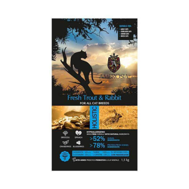 Ambrosia Steril Cat pastrav proaspat si iepure, hrana pisici, 1.5 kg