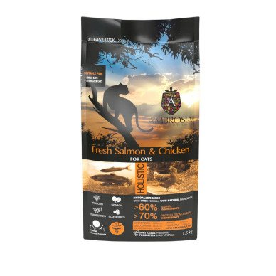 Ambrosia Steril Cat somon si pui, hrana pisici sterilizate, 1.5 kg