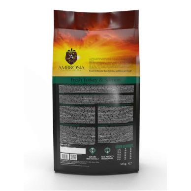 Ambrosia Dog Senior Light curcan si somon, hrana caini, 2 kg