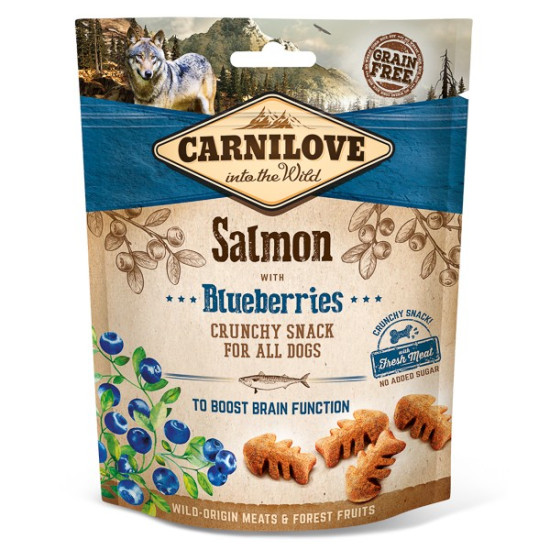 Carnilove Crunchy Snack cu somon și afine pentru câini, 200 g