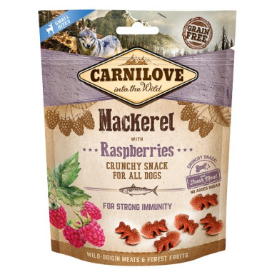 Carnilove Crunchy Snack cu macrou și zmeură pentru câini, 200 g