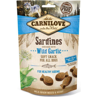 Carnilove Semi Moist Snack cu sardine și leurdă pentru câini, 200 g