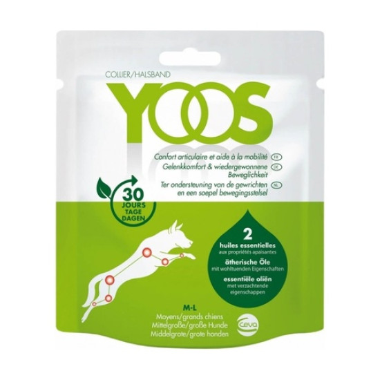 Yoos Collar Ceva – Zgarda cu Uleiuri Esențiale pentru Câinii cu Disconfort Articular sau Probleme de Mobilitate, Mărimea L – Ceva Santé Animale