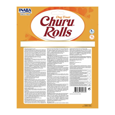 Inaba Churu Rolls Chicken Salmon recompense moi cremoase pentru caini 8 x 12 g