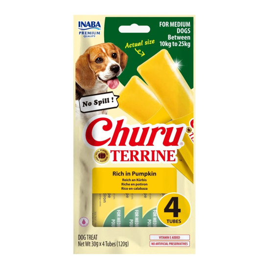 Inaba Churu Terrine Medium Pumpkin recompensa moale pentru caini 4 x 30 g