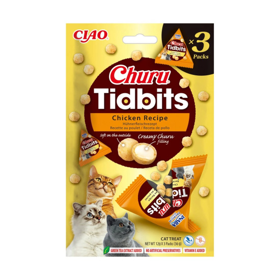 Inaba Churu Tidbits Chicken recompense moi cu pui pentru pisici 3 x 12 g