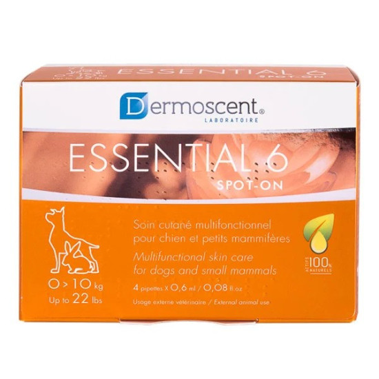 Dermoscent Essential 6 Spot-On – Îngrijire Dermatologică pentru Câini 0–10 kg – 4 Pipete
