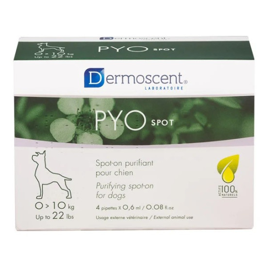 Dermoscent PYOspot – Îngrijirea Pielii pentru Câini 0–10 kg – 4 Pipete Spot-On