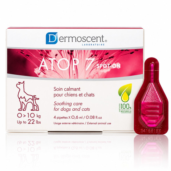 Dermoscent Atop 7 Spot-On – Îngrijire Dermatologică pentru Câini și Pisici 0–10 kg – 4 Pipete