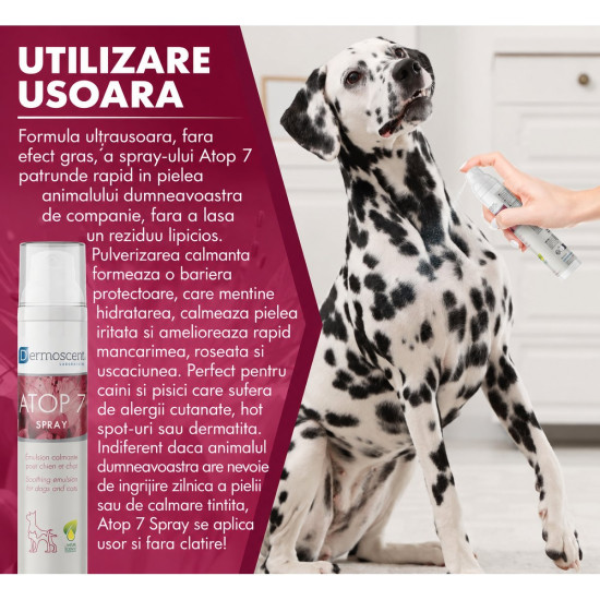 Dermoscent Atop 7 Spray – Îngrijire Dermatologică Calmanta pentru Câini și Pisici – 75 ml