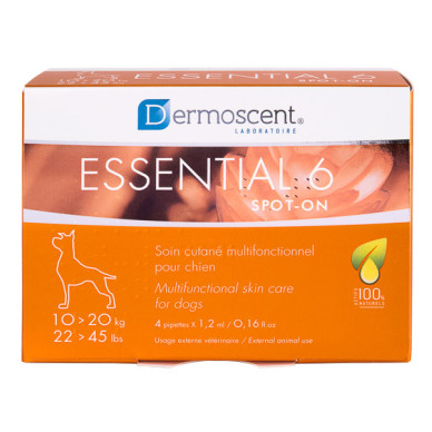 Dermoscent Essential 6 spot-on 10-20 kg, caini, 4 pipete