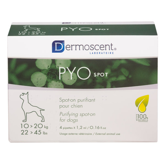 Dermoscent PYOspot 10-20 kg, spot-on dermatologic caini, 4 pipete