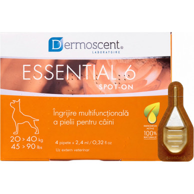 Dermoscent Essential 6 spot-on 20-40 kg, caini, 4 pipete