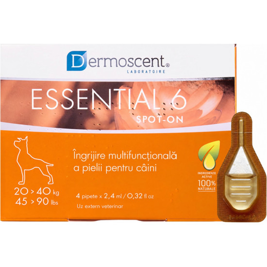 Dermoscent Essential 6 spot-on 20-40 kg, caini, 4 pipete