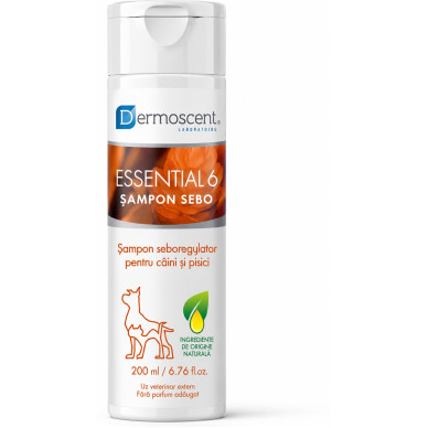 Dermoscent Essential 6 Sebo Shampoo – Șampon Dermatologic Seboreglator pentru Câini și Pisici – 200 ml