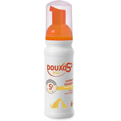 Douxo S3 Pyo Mousse – Spumă Antimicrobiană fără Clătire pentru Câini și Pisici – 150 ml