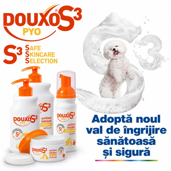 Douxo S3 Pyo Shampoo – Șampon Antimicrobian pentru Câini și Pisici – 200 ml