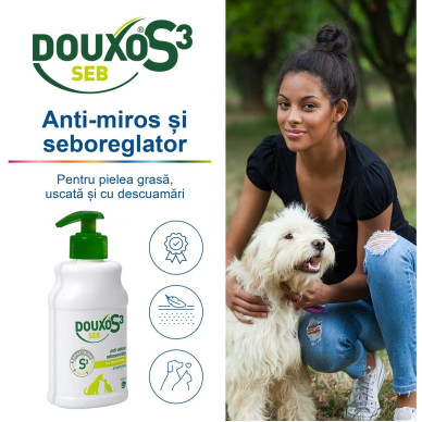 Douxo S3 Seb Shampoo – Șampon Seboreglator pentru Câini și Pisici – 200 ml