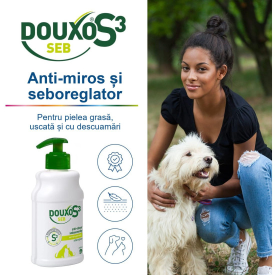 Douxo S3 Seb Mousse – Spumă Seboregulatoare fără Clătire pentru Câini și Pisici – 150 ml