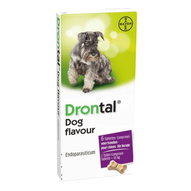 Drontal Dog Flavour – Deparazitant Intern cu Gust de Carne pentru Câini – 6 Tablete