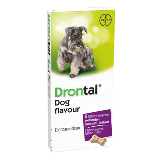 Drontal Dog Flavour – Deparazitant Intern cu Gust de Carne pentru Câini – 6 Tablete