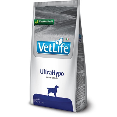 Farmina Vet Life UltraHypo Dog – hrană uscată dietetică pentru câini cu alergii/intoleranțe alimentare și dermatoze, 2 kg