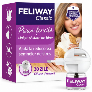 Feliway Classic Difuzor cu Rezervă – 48 ml – Pentru Pisici Calme și Echilibrate