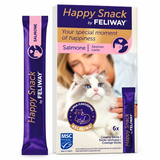 FELIWAY Happy Snack Somon, 15 g x 6 buc – recompense calmante pentru pisici