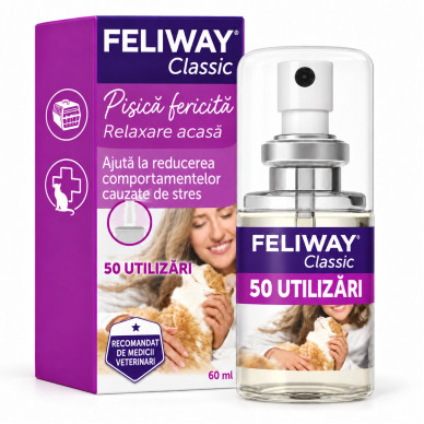 Feliway Classic Spray, 60 ml – feromoni pentru reducerea stresului la pisici