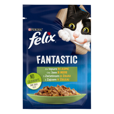 Felix Fantastic – Hrană Umedă pentru Pisici cu Iepure în Aspic, 85 g