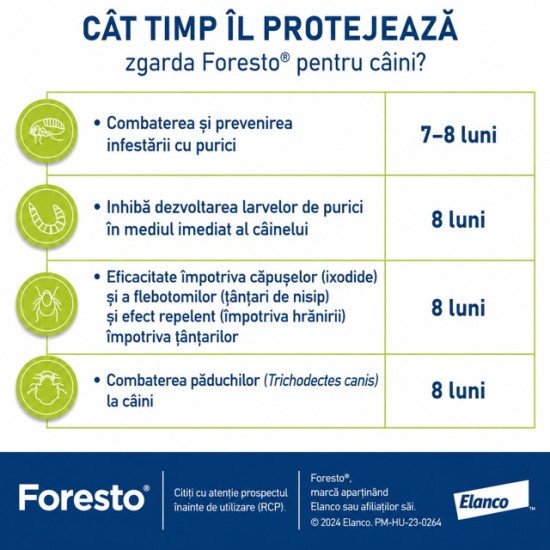 Foresto – Zgarda Antiparazitară pentru Câini de Talie Medie-Mare, 70 cm