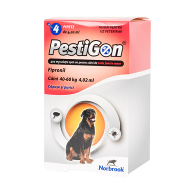Pestigon Dog XL – Soluție Spot-On Antiparazitară pentru Câini 40–60 kg, 4 Pipete (Fipronil, Norbrook)