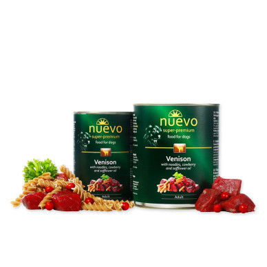 Nuevo cu Căprioară – hrană umedă completă pentru câini adulți, conservă 400 g