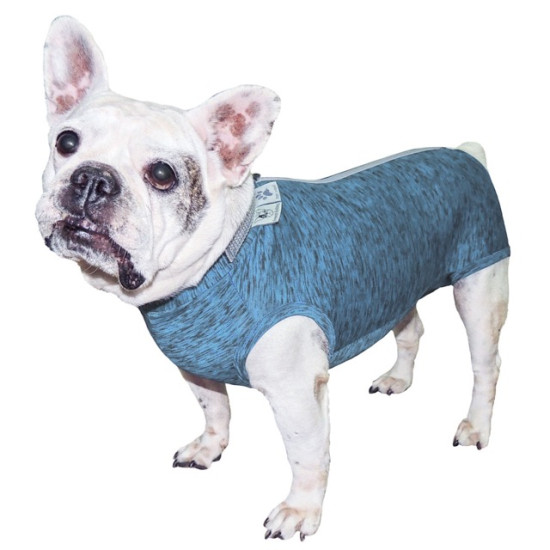 Îmbrăcăminte „Duo Dry” – Exclusiv pentru Bulldog Francez Albastru Mărimea P (9–11 kg) (UV 50 plus, Antimicrobiană, Dry)