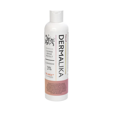Șampon pentru Câini și Pisici  CHDG Dermalika – Curățare Antimicrobiană și Calmarea Iritațiilor, 250 ml, Petswell