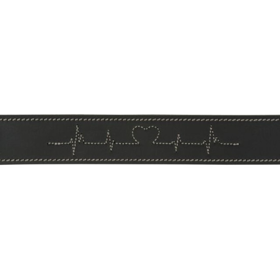 Zgardă din Piele Rustic Heartbeat pentru Câini Trixie, L: 47–55 cm / 40 mm, Negru, 18986