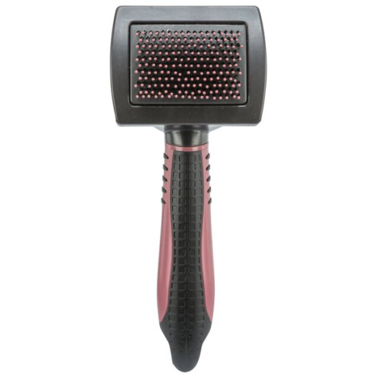 Perie-Tesală Soft Trixie, cu Mâner din Plastic și Peri din Plastic, 7 x 16 cm, Roz / Negru