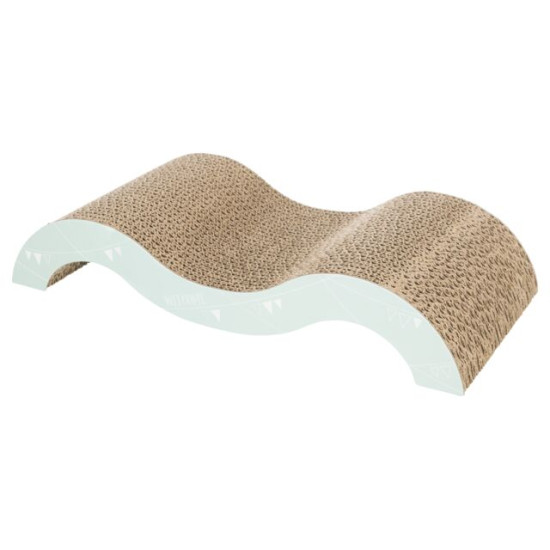 Carton de Zgâriat Junior Wave pentru Pisici, 38 x 7 x 18 cm, Lila Deschis / Verde Mentă