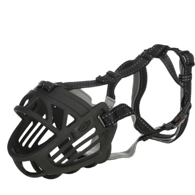 Botniță Flexibilă din Cauciuc pentru Câini, L (Bot 31 cm / Cap 26 cm), Negru, 17614