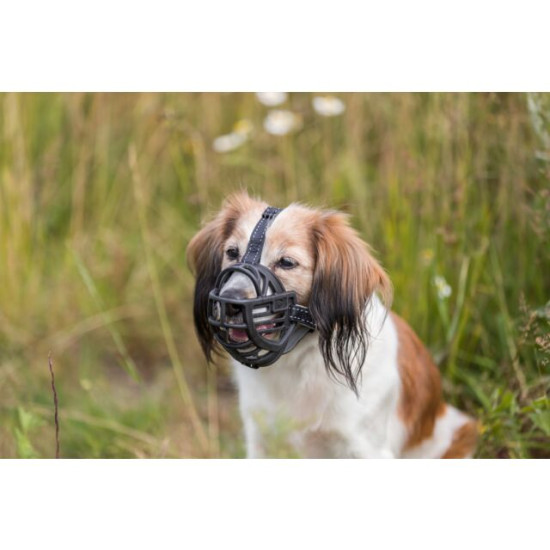 Botniță Flexibilă din Cauciuc pentru Câini, L (Bot 31 cm / Cap 26 cm), Negru, 17614