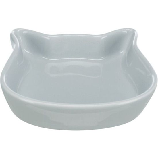 Castron Ceramic pentru Pisici, Formă Cap Pisică, 0.25 l / 12x12 cm, Diverse Culori