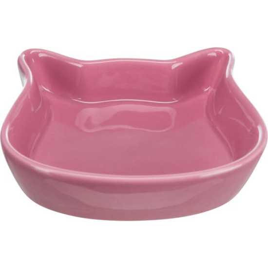 Castron Ceramic pentru Pisici, Formă Cap Pisică, 0.25 l / 12x12 cm, Diverse Culori