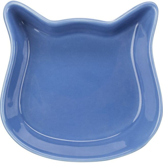 Castron Ceramic pentru Pisici, Formă Cap Pisică, 0.25 l / 12x12 cm, Diverse Culori