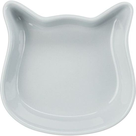 Castron Ceramic pentru Pisici, Formă Cap Pisică, 0.25 l / 12x12 cm, Diverse Culori