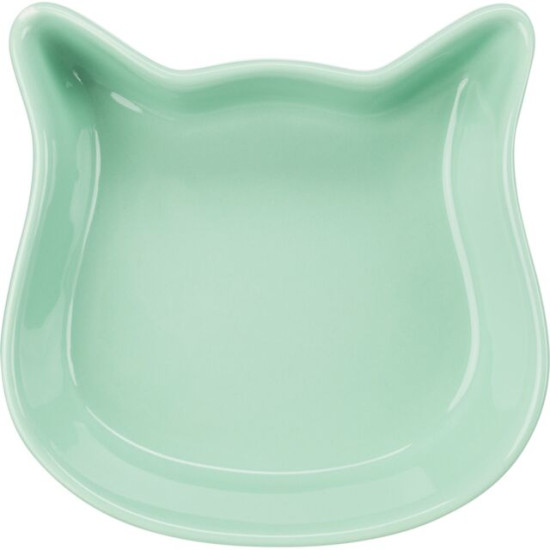 Castron Ceramic pentru Pisici, Formă Cap Pisică, 0.25 l / 12x12 cm, Diverse Culori