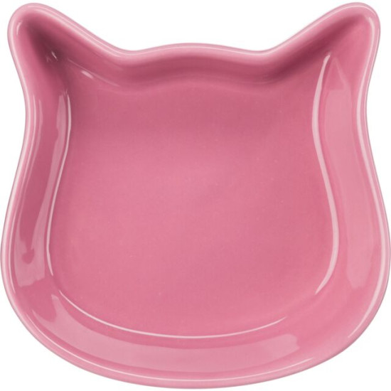 Castron Ceramic pentru Pisici, Formă Cap Pisică, 0.25 l / 12x12 cm, Diverse Culori