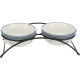 Set 2 Castroane Ceramice cu Suport Metalic Trixie, 2x0.3 l / 12 cm / 26x7x14 cm, Alb/Albastru-Gri, 24790
